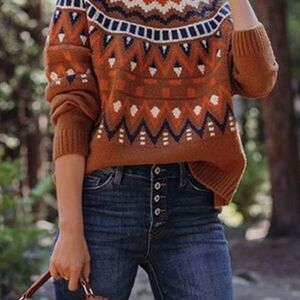 Vici Multicolor Geometric Sweater